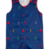 Alphabet Embroidered Navy Shortall-FINAL SALE