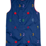 Alphabet Embroidered Navy Shortall-FINAL SALE