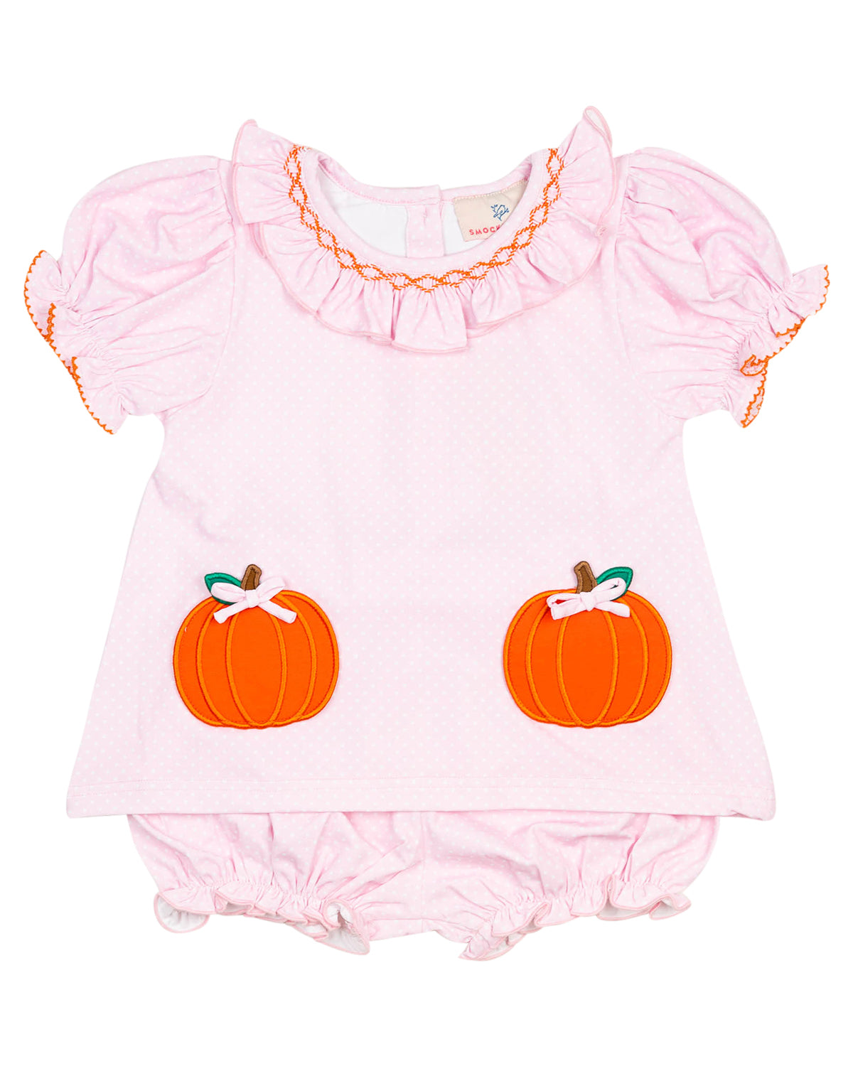 Pumpkin Pockets Polka Dot Knit Bloomer Set