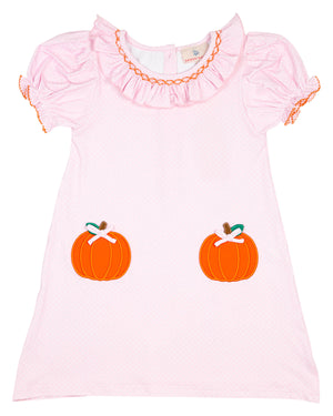 Pumpkin Pocket Polka Dot Knit Dress