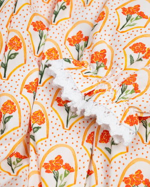 Marigold Floral Smocked Bubble