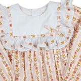 Fall Floral Stripe Bib Collar Bubble