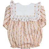 Fall Floral Stripe Bib Collar Bubble
