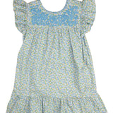 Sky Blue Floral Fiesta Dress