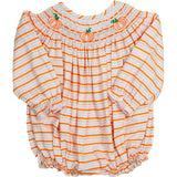 Pumpkins Smocked Striped Bishop Bubble