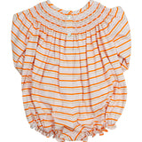 Pumpkins Smocked Striped Bishop Bubble