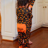 Trick or Treat Zip up Pajamas- FINAL SALE