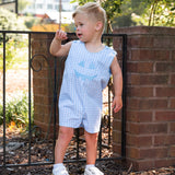 Jack-O-Lantern Applique Gingham Shortall