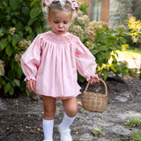 Pink Honeycomb Smocked Bloomer Set