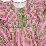 Pink Floral Mixed Block Print Romper