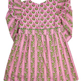 Pink Floral Mixed Block Print Dress