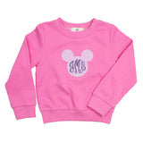 Main Street Applique Mouse Sweatshirt in Pink