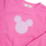 Main Street Applique Mouse Sweatshirt in Pink