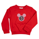 Main Street Applique Mouse Sweatshirt in Red