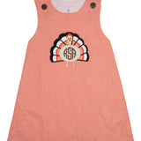 Turkey Applique Gingham Jumper