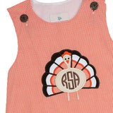 Turkey Applique Gingham Jumper