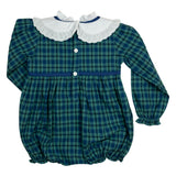 Navy Tartan Plaid Girl Bubble
