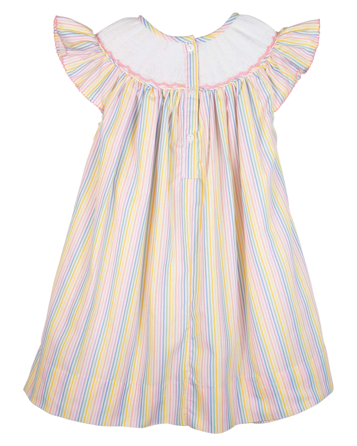 Mouse Smocked Rainbow Striped Dress