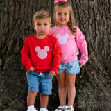 Main Street Applique Mouse Sweatshirt in Red