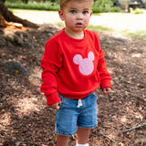 Main Street Applique Mouse Sweatshirt in Red