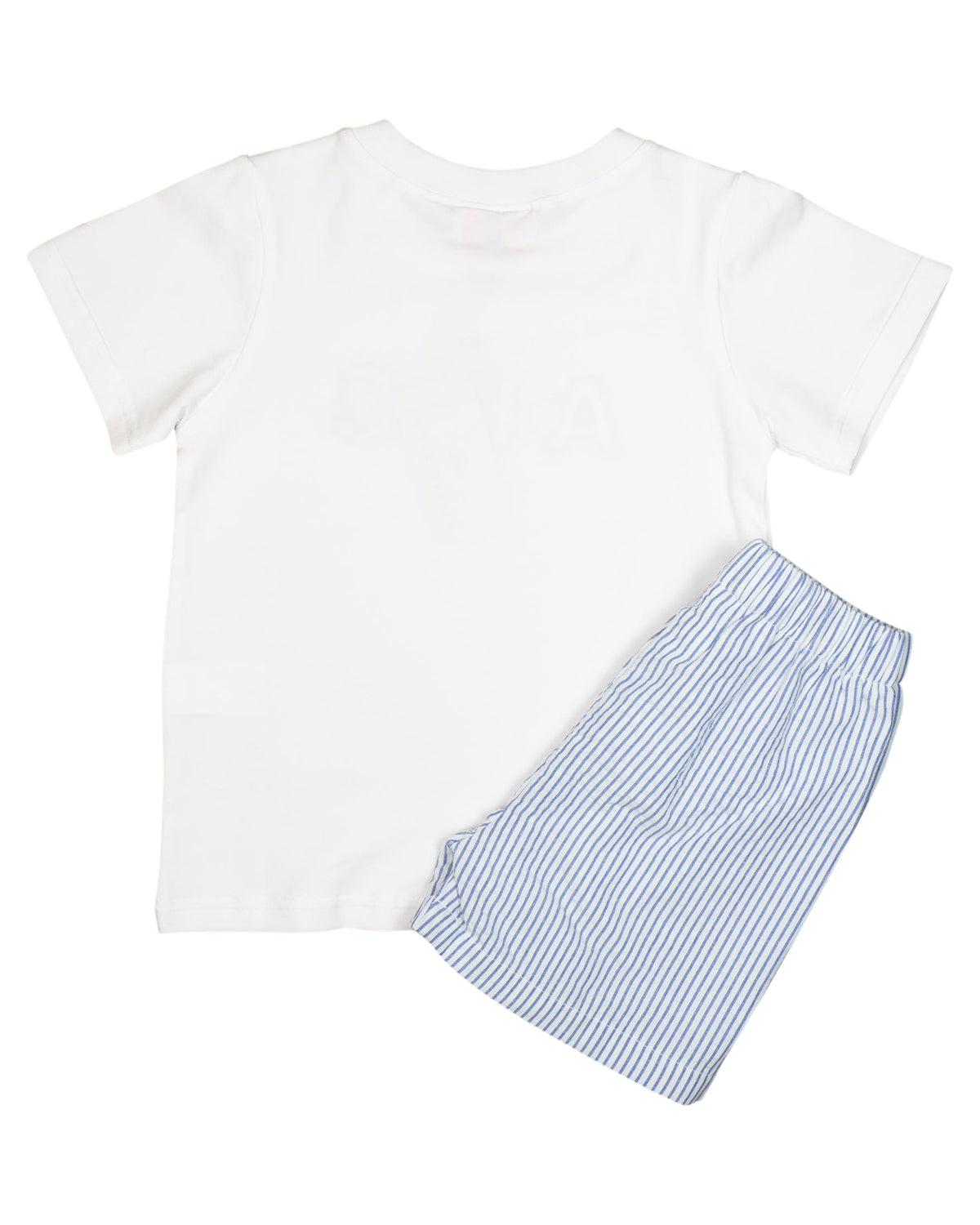 Alphabet Applique Navy Stripes Shorts Set