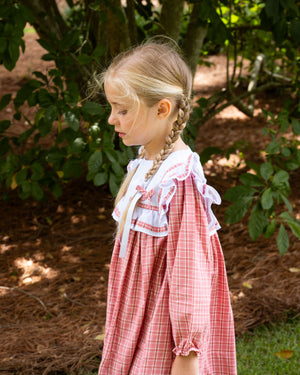 Pink Tartan Bib Collar Dress