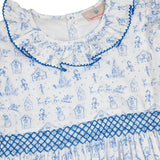 Holiday Toile Smocked Bishop Dress