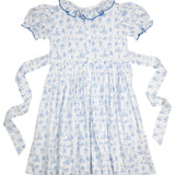 Holiday Toile Smocked Bishop Dress