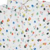 Downhill Dash Ski Print Knit Polo Shirt