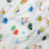 Downhill Dash Ski Print Knit Polo Shirt