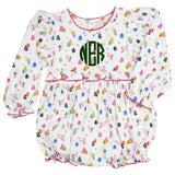 Downhill Dash Ski Print Knit Bubble