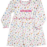 Downhill Dash Ski Print Knit Dress