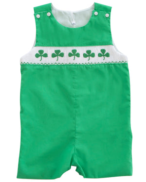 Shamrocks Smocked Green Knit Shortall