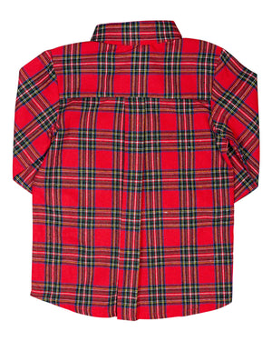 Red Tartan Plaid Button Down Shirt