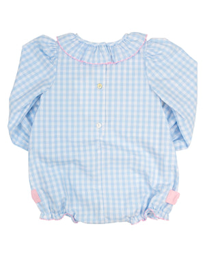 Turkeys Smocked Gingham Bow Bubble