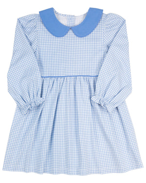 Cadet Blue Gingham Knit Dress