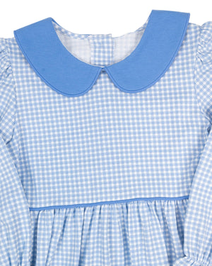 Cadet Blue Gingham Knit Dress