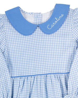 Cadet Blue Gingham Knit Dress