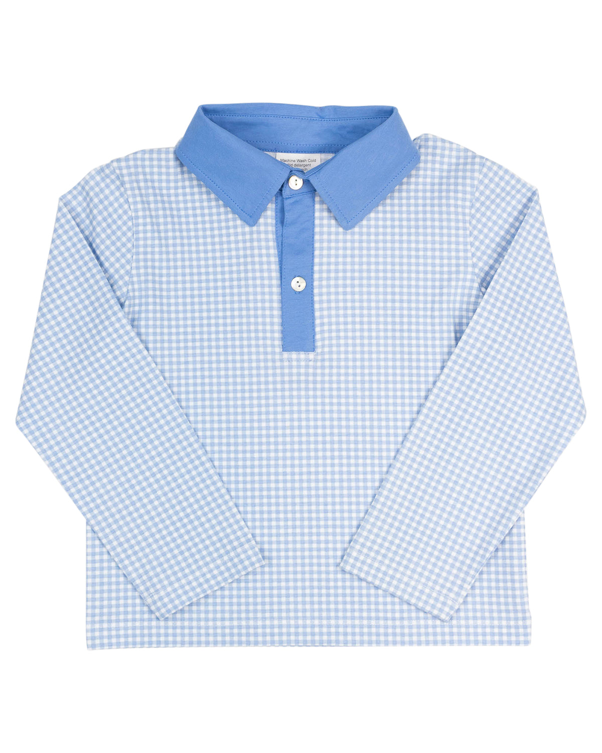 Cadet Blue Gingham Polo Shirt