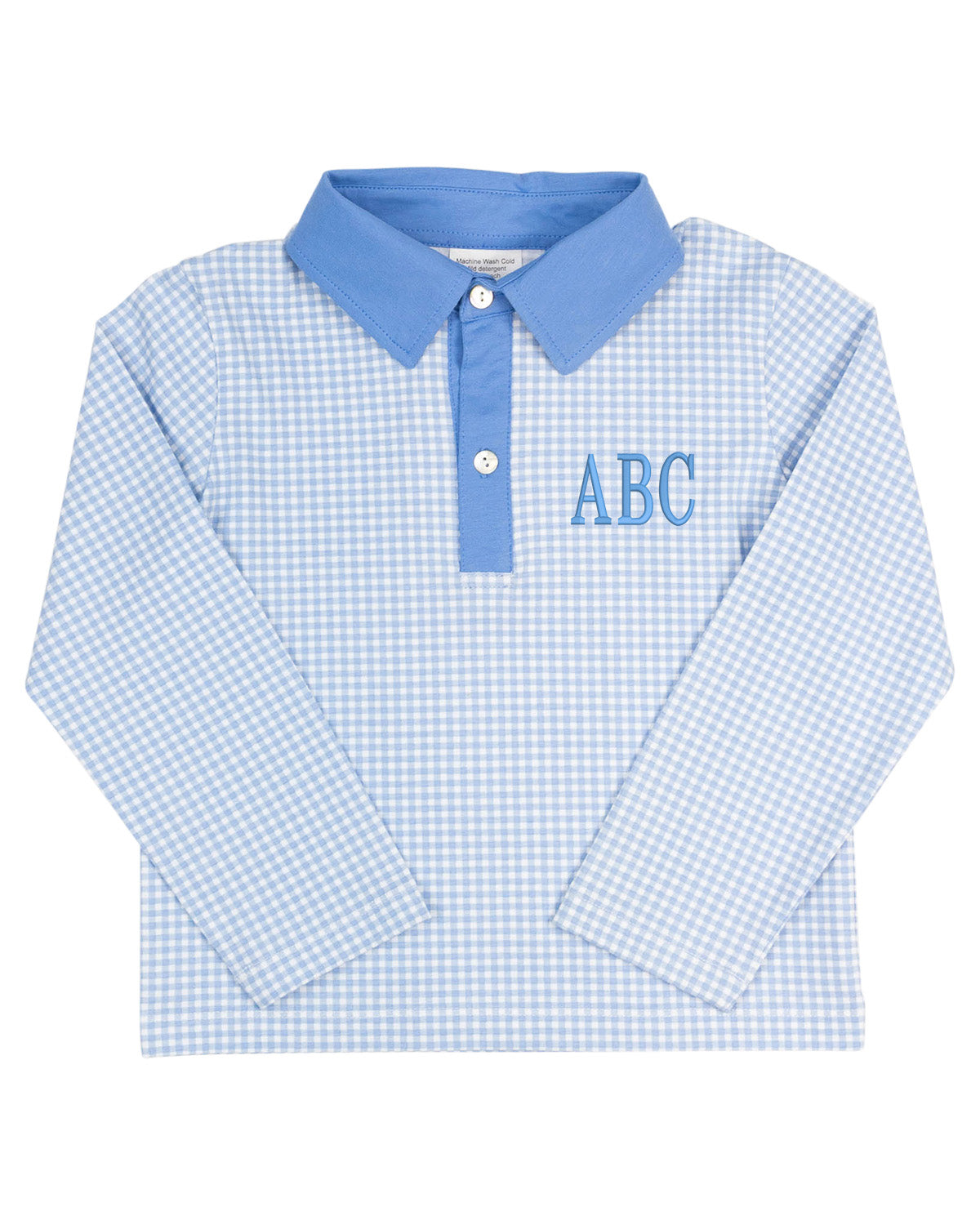 Cadet Blue Gingham Polo Shirt