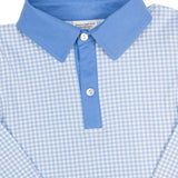 Cadet Blue Gingham Polo Shirt