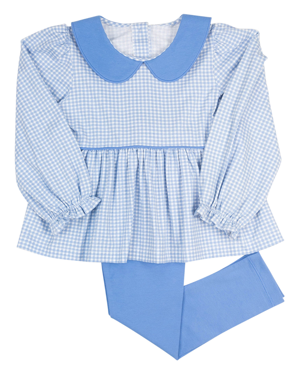 Cadet Blue Gingham Knit Legging Set