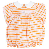 Pumpkin Applique Pockets Striped Knit Bubble- FINAL SALE