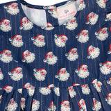 Vintage Santa Navy Puff Sleeve Bubble- FINAL SALE