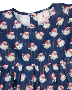 Vintage Santa Navy Twirl Dress