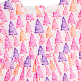 Pastel Christmas Trees Dress with Silver Lurex- FINAL SALE