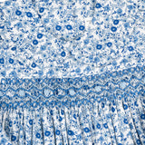 Winter Blue Floral Smocked Dress
