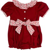 Red Floral Ruffle Collar Bubble
