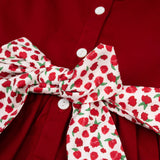 Red Floral Ruffle Collar Bubble