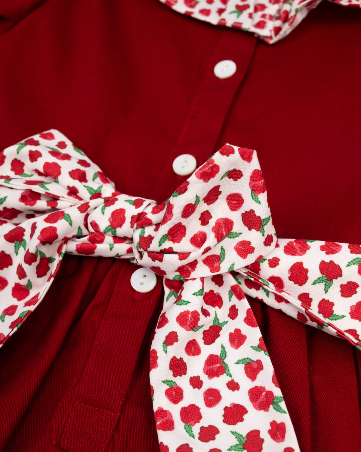 Christmas Floral Ruffle Collar Bubble